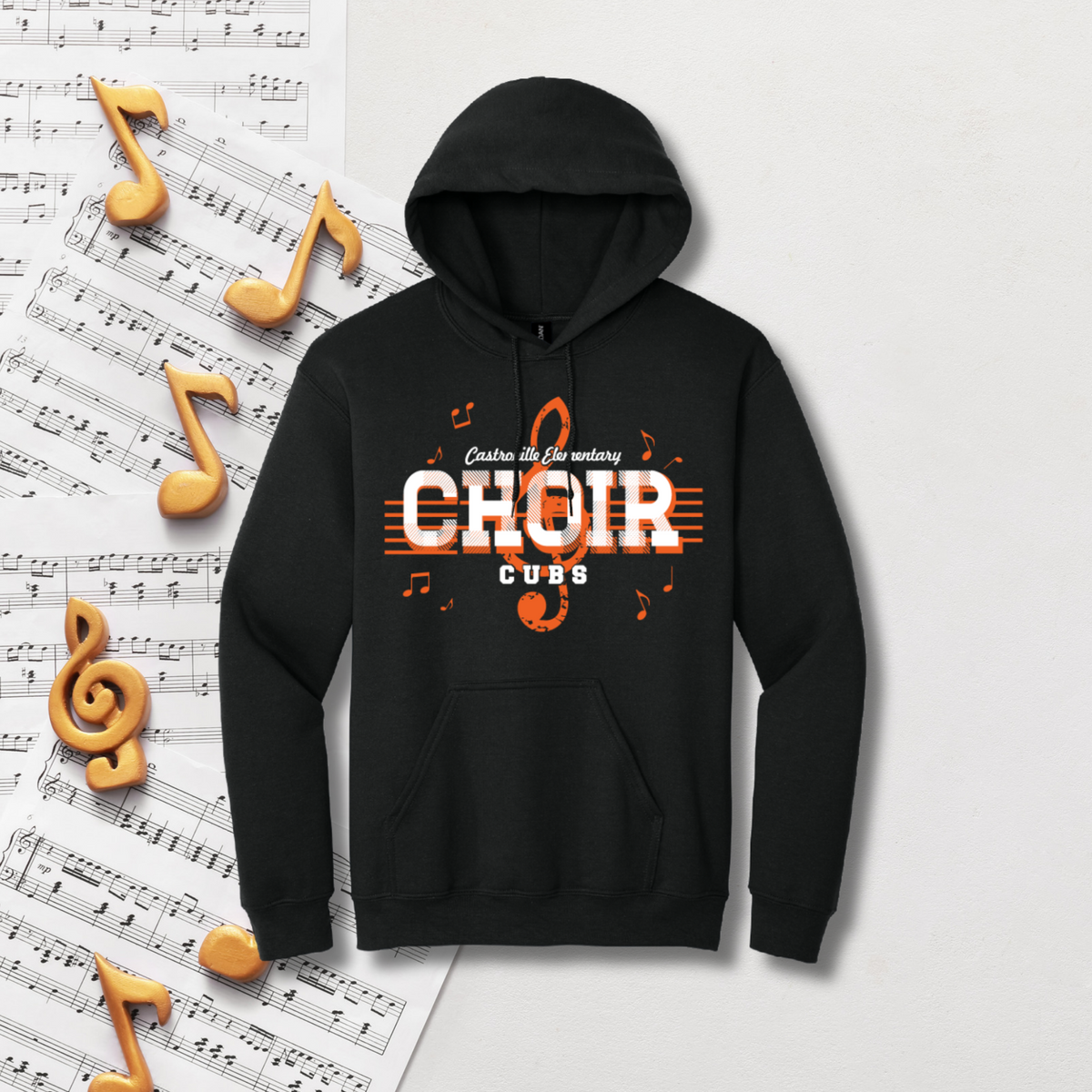 CE Choir - Music Notes Adult Hoodie