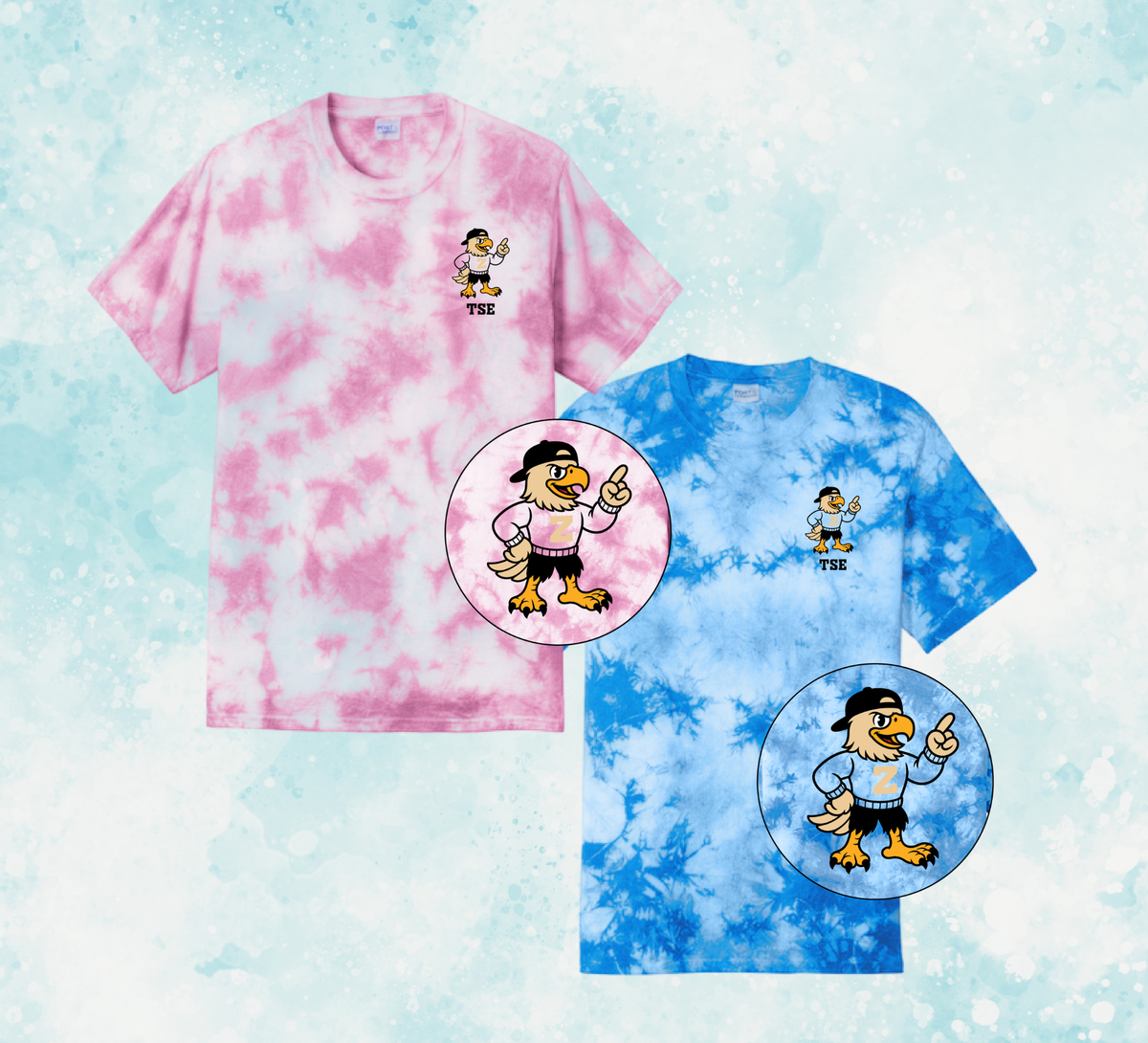 Trailside Spiritwear '26 - Eagle Pocket Crystal Tie-Dye Tee