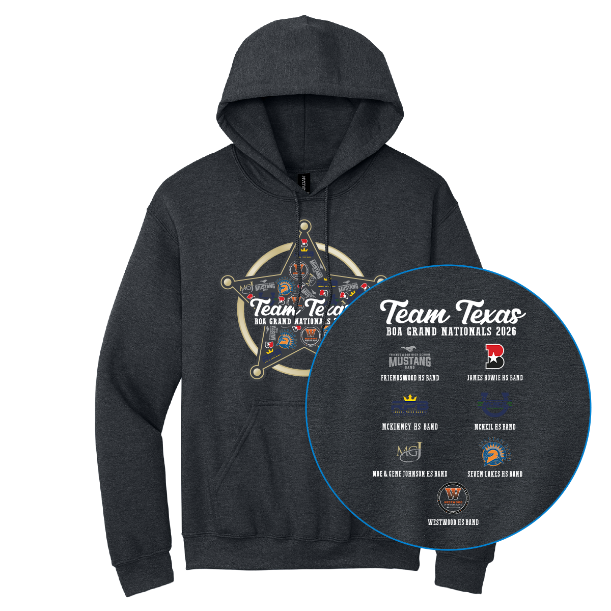 Team Texas 2026 Hoodie Version 1 Dark Heather