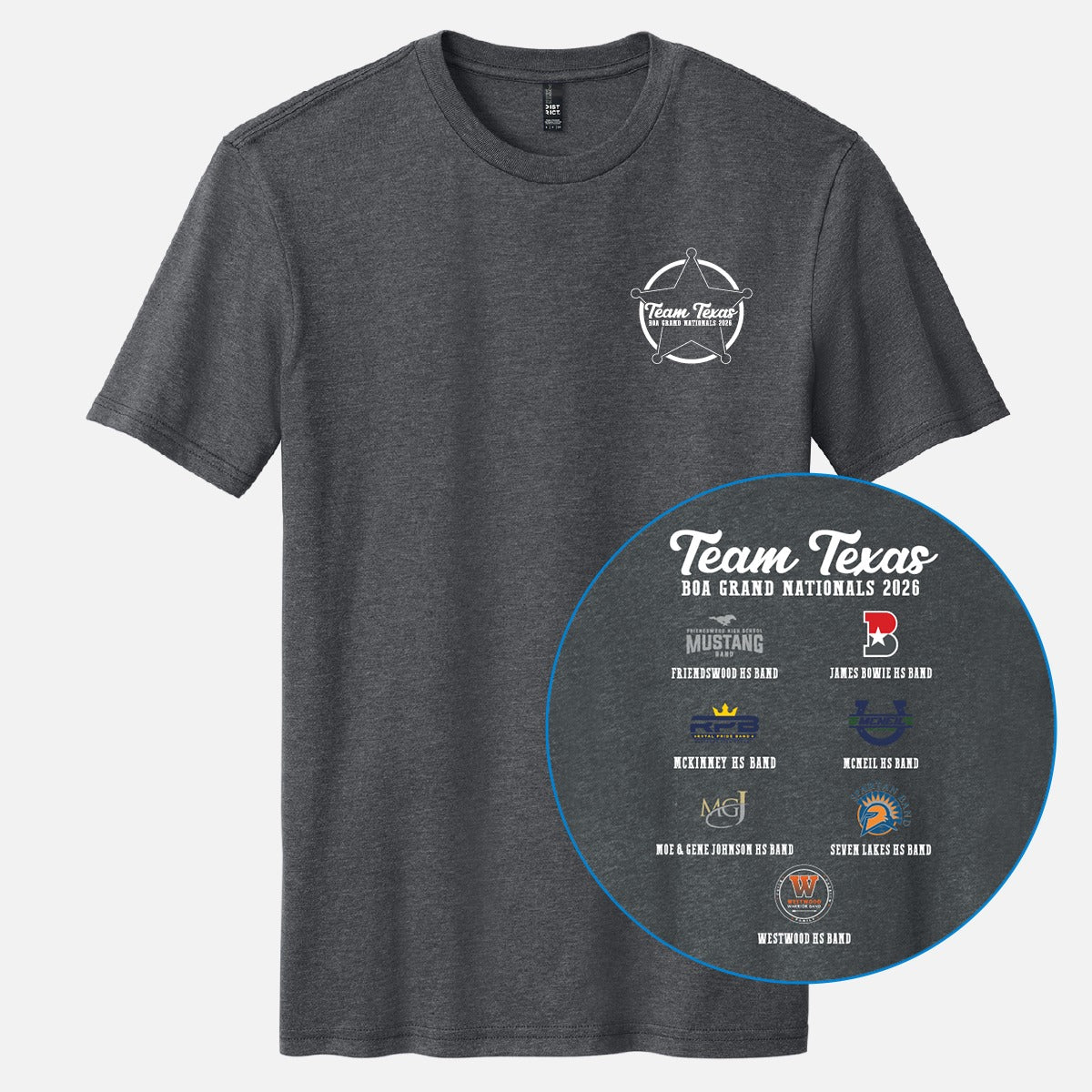 Team Texas 2026 T-shirt Version 2 Heathered Charcoal