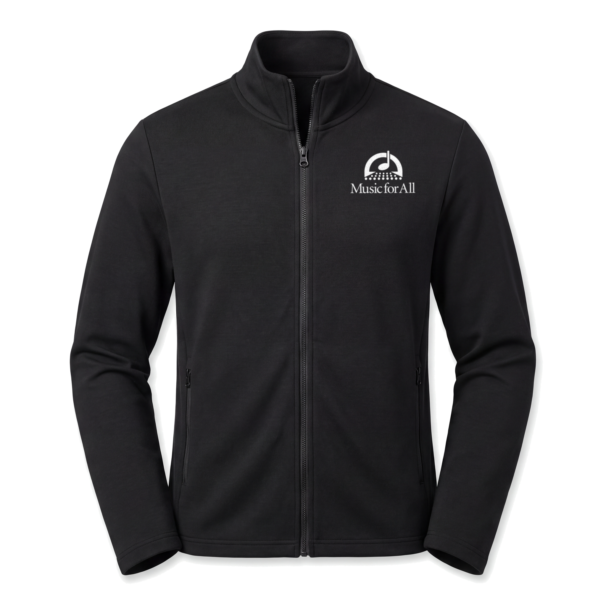 Music for All Black Full Zip Jacket with white left chest logo