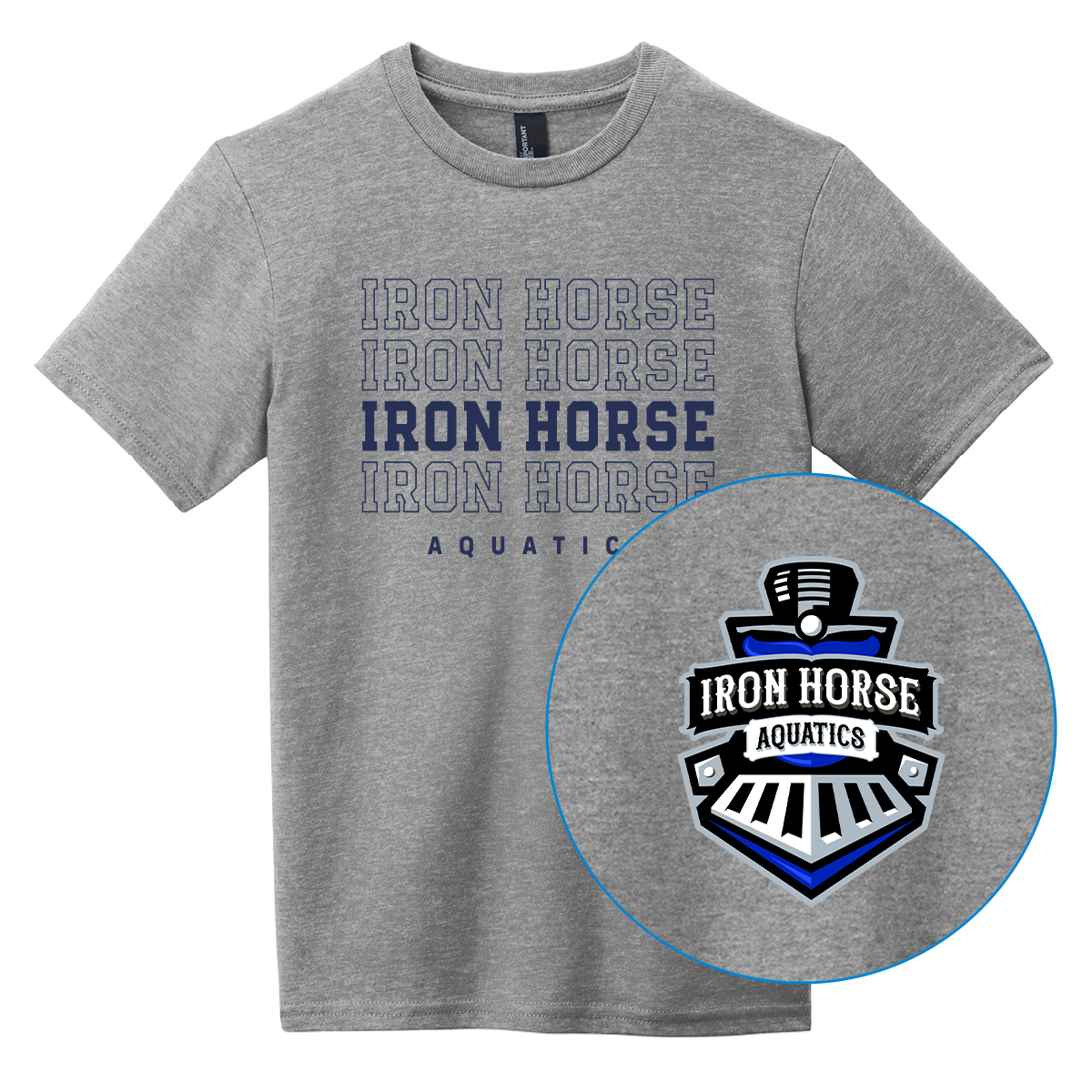 Iron Horse Aquatics '26 - Youth Stacked Logo Tee
