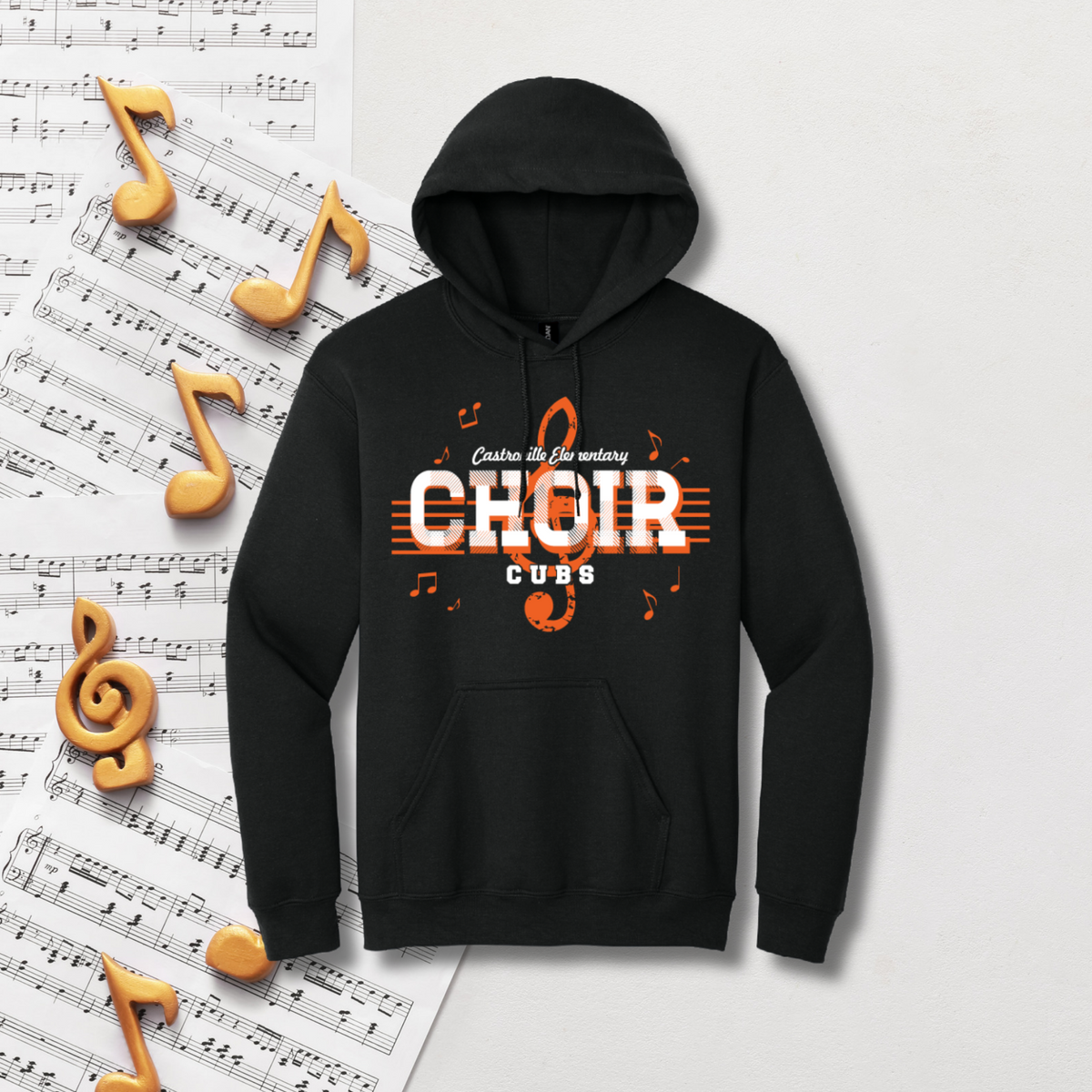 CE Choir - Music Notes Youth Hoodie
