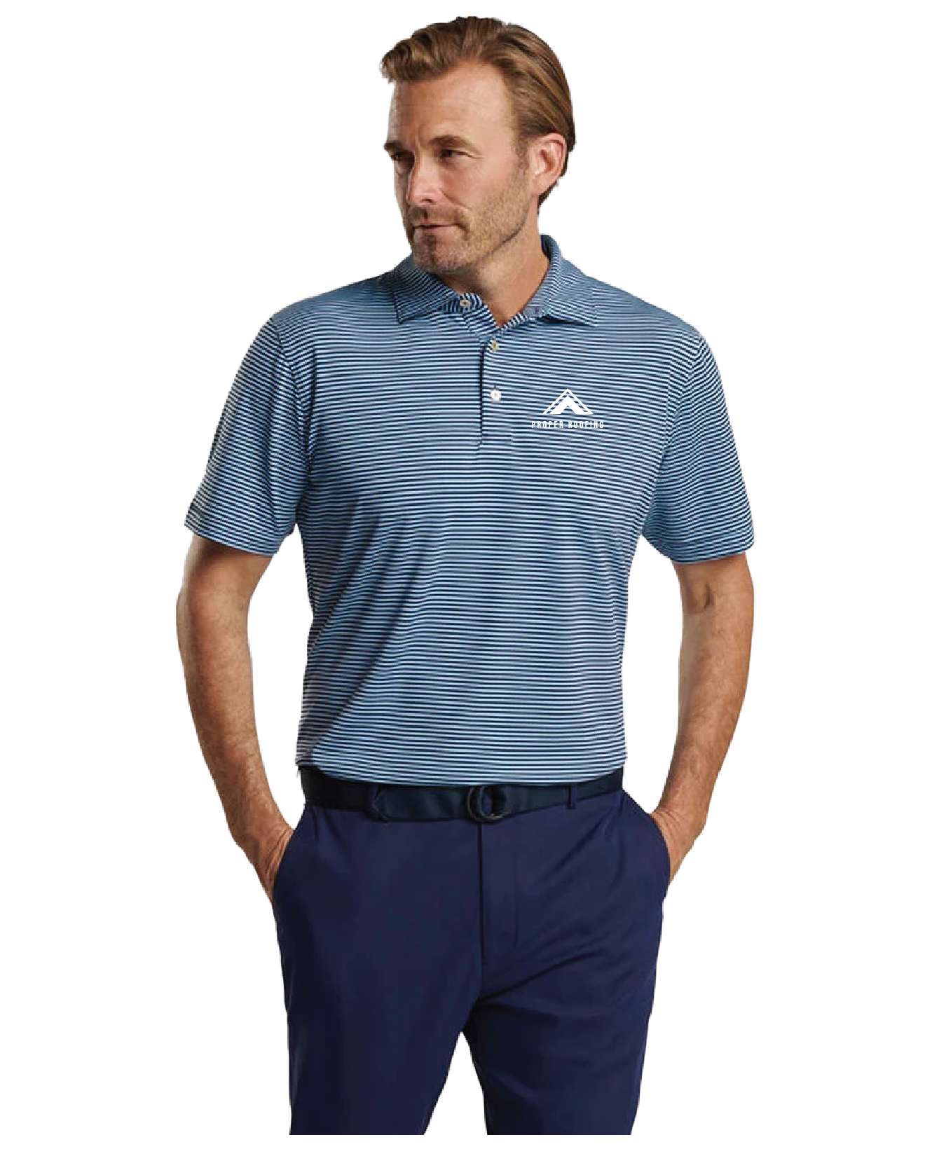 Proper Roofing - Men's Peter Millar Navy Polo