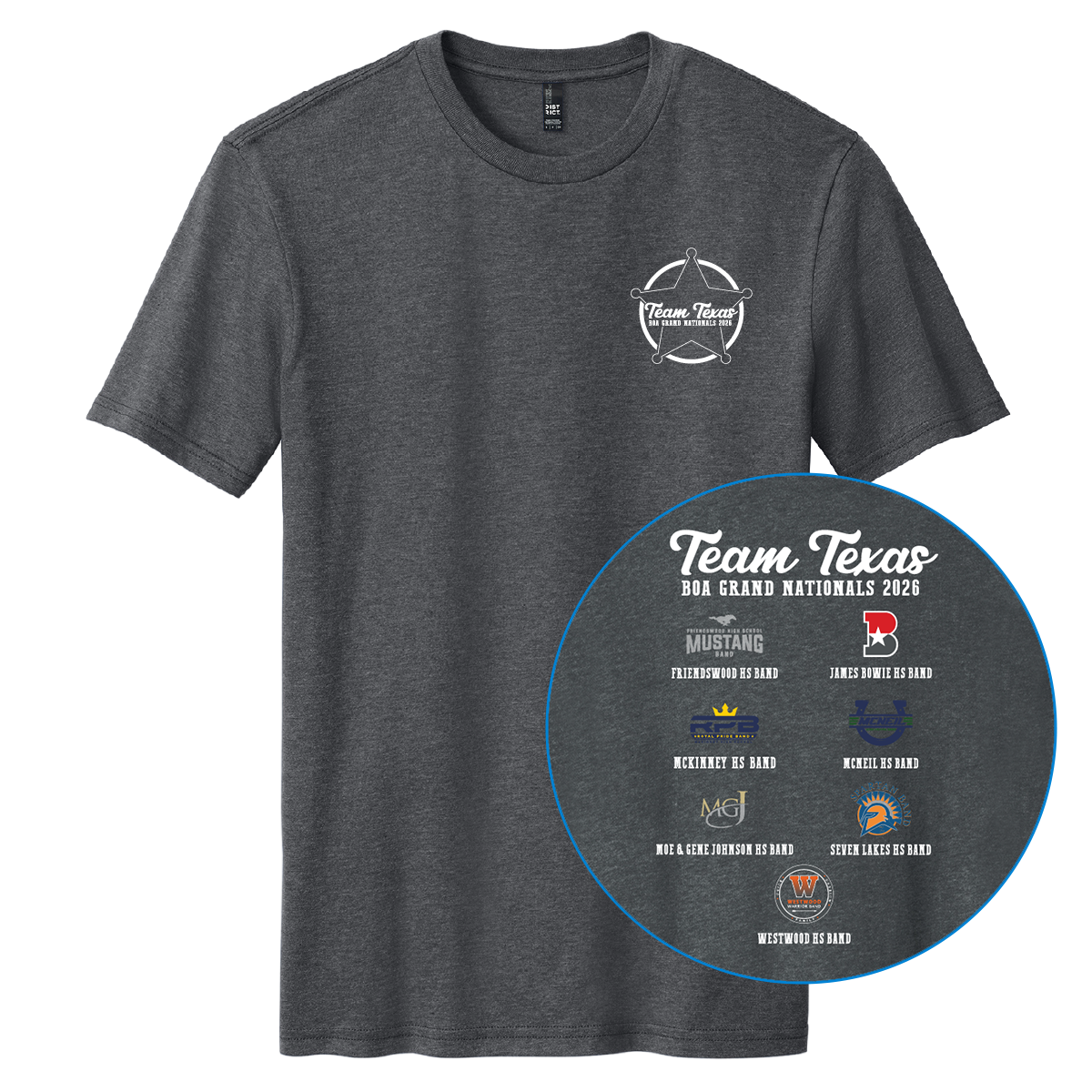 Team Texas 2026 T-shirt Version 2 Heathered Charcoal
