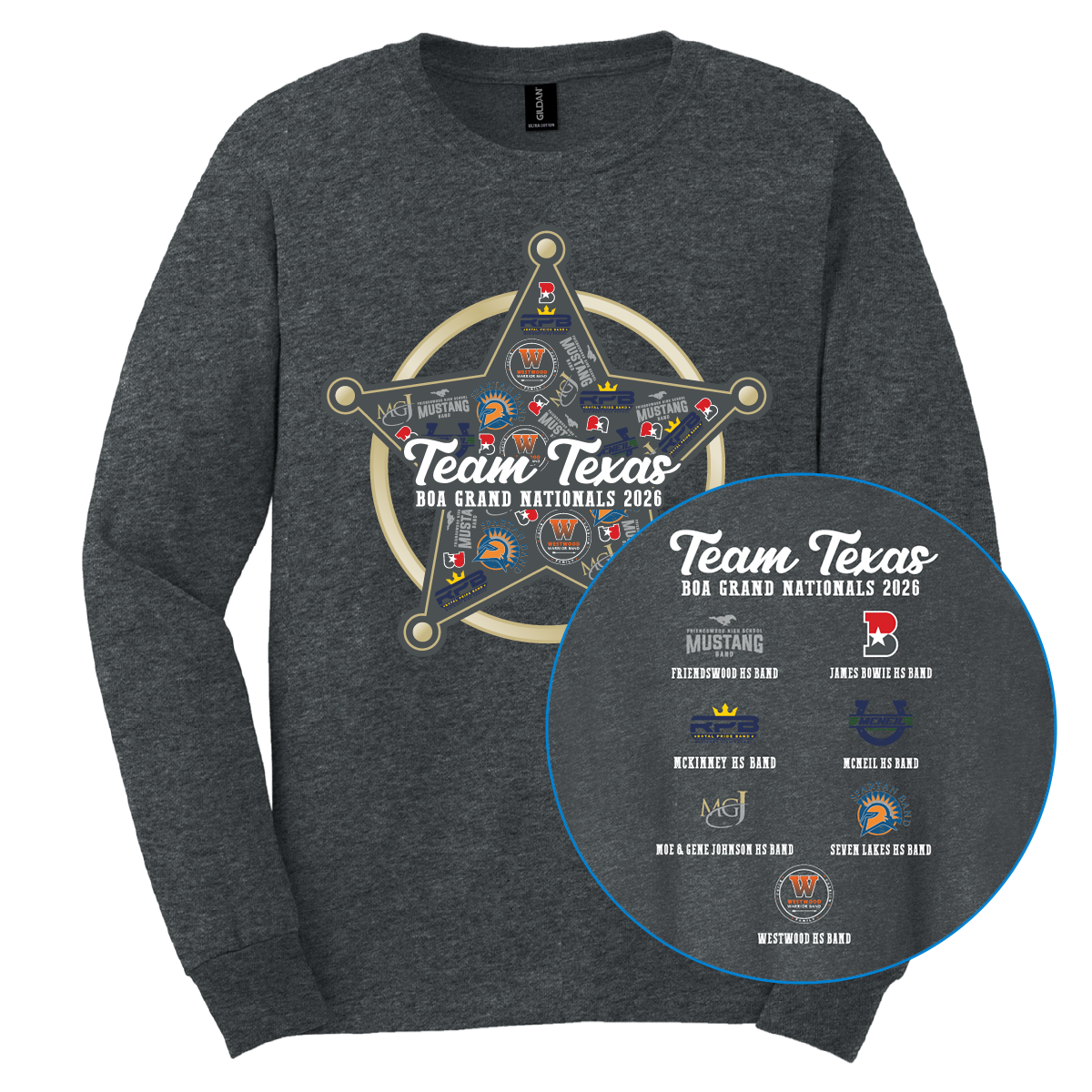 Team Texas 2026 Long Sleeve Version 1 Dark Heather