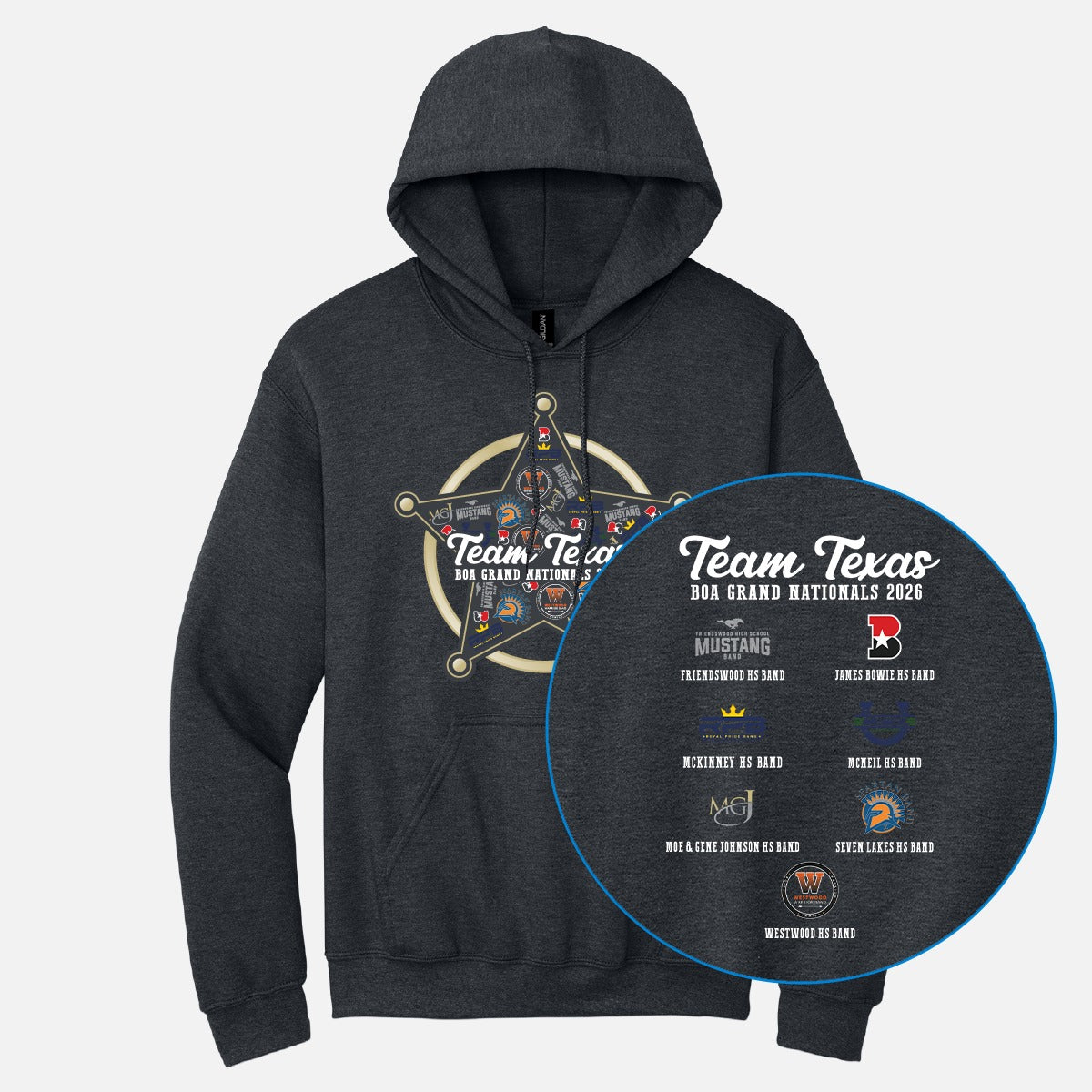 Team Texas 2026 Hoodie Version 1 Dark Heather
